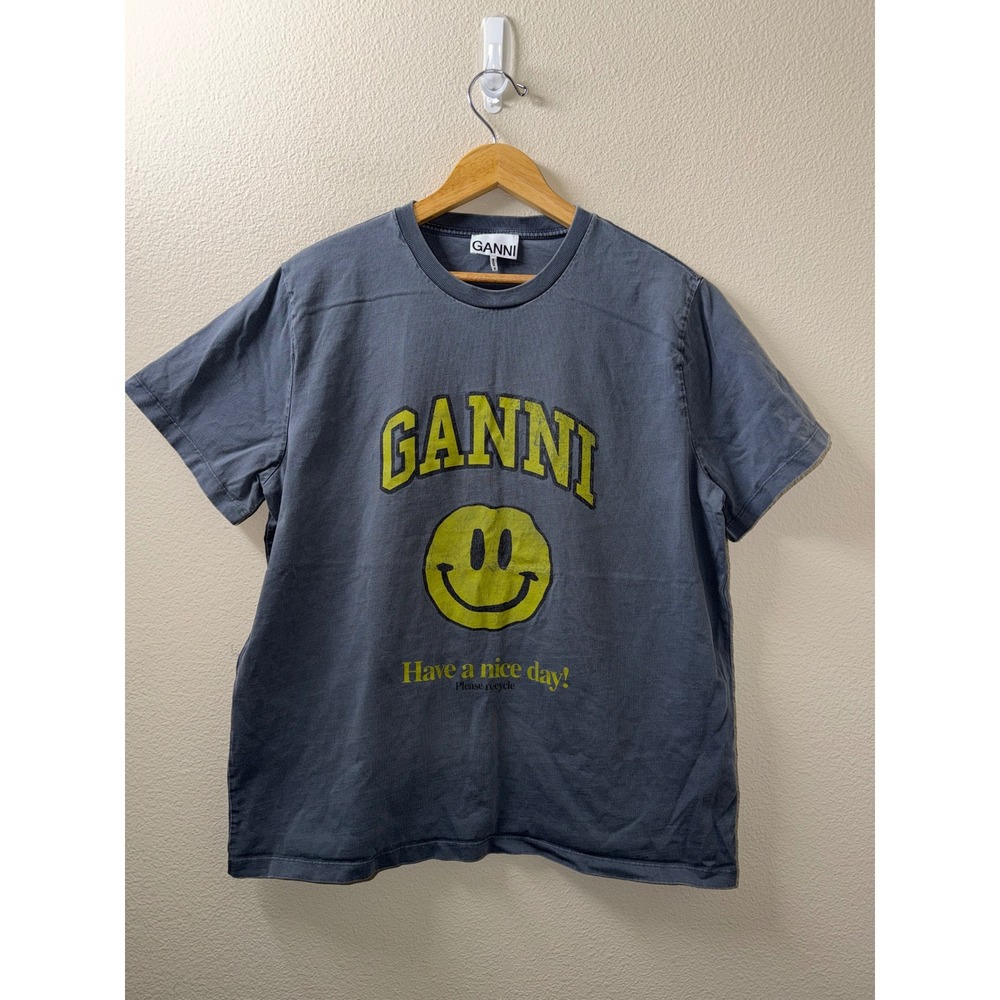 Women's Ganni Smiley Face Shirt Size Large